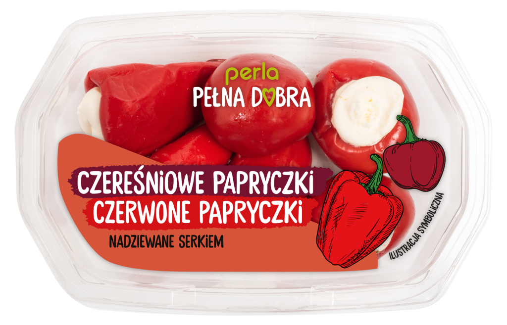 Czereśniowe papryczki i czerwone papryczki nadziewane serkiem