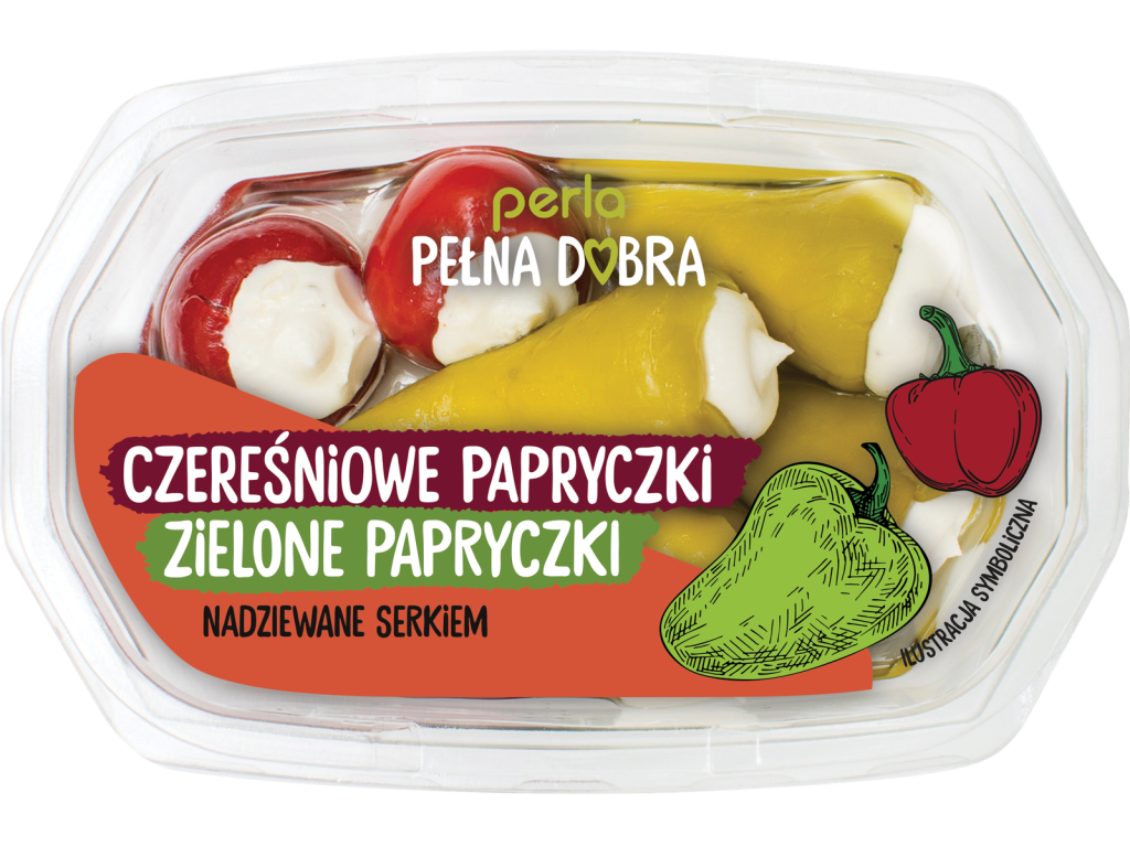 Czereśniowe papryczki i zielone papryczki nadziewane serkiem