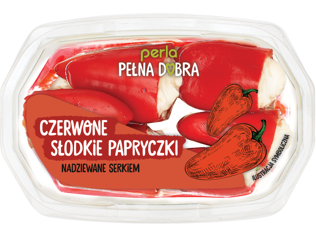 Czerwone papryczki nadziewane serkiem