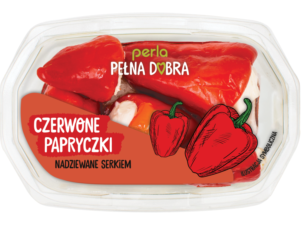 Słodkie czerwone papryczki nadziewane serkiem
