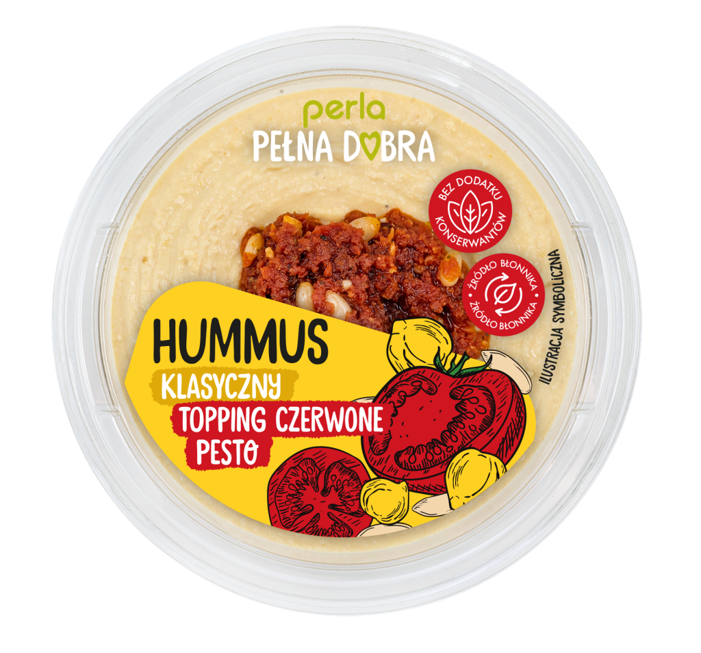 Hummus klasyczny topping czerwone pesto