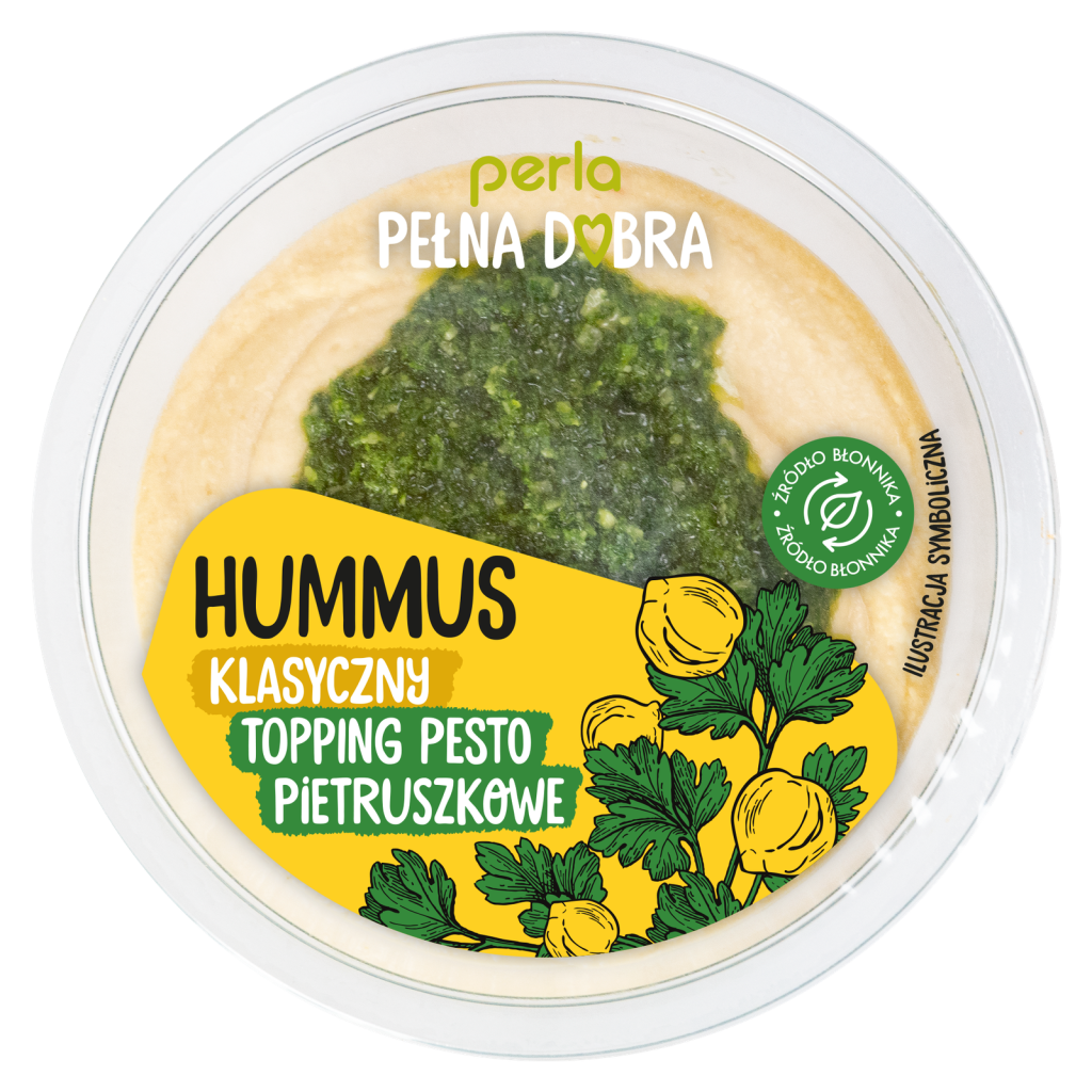 Hummus klasyczny topping pesto pietruszkowe