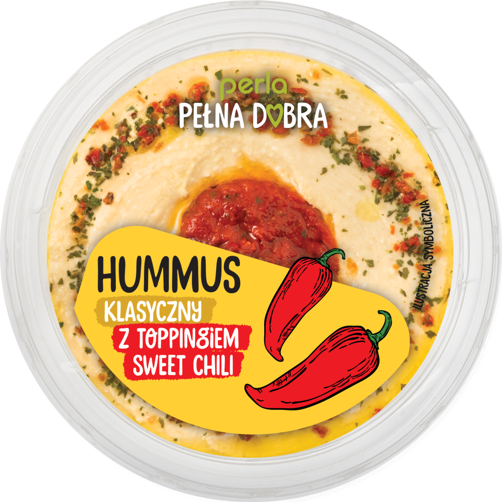 Hummus klasyczny z toppingiem sweet chilli