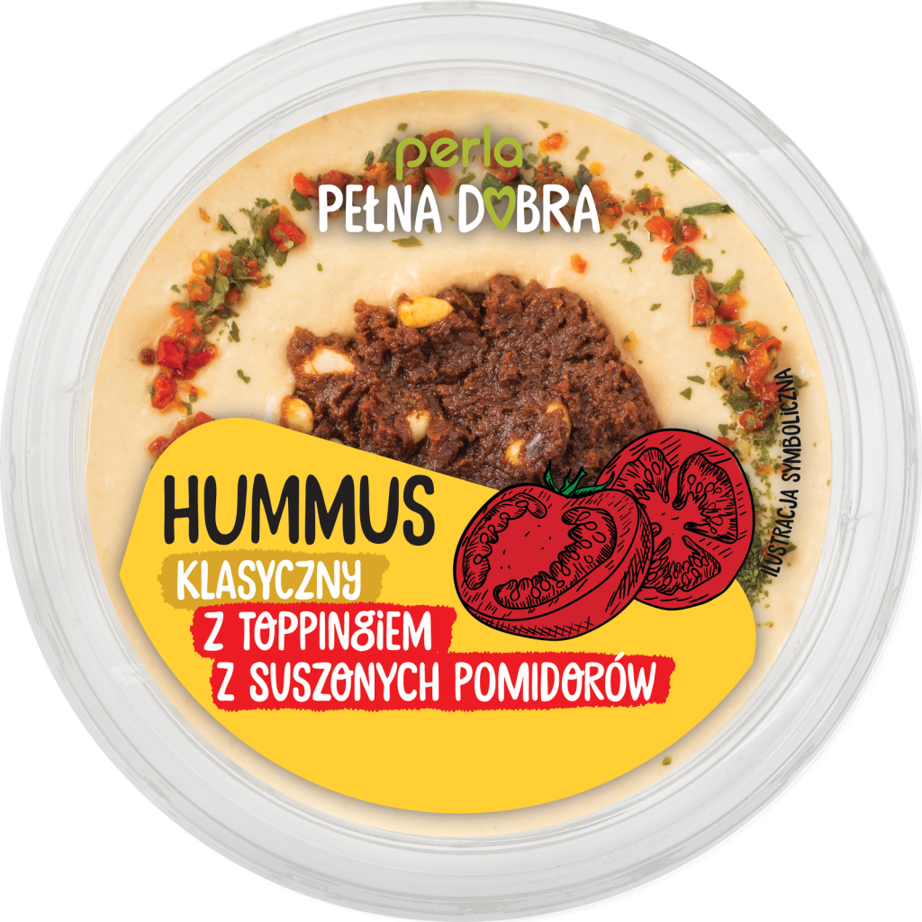 Hummus klasyczny z toppingiem z suszonych pomidorów