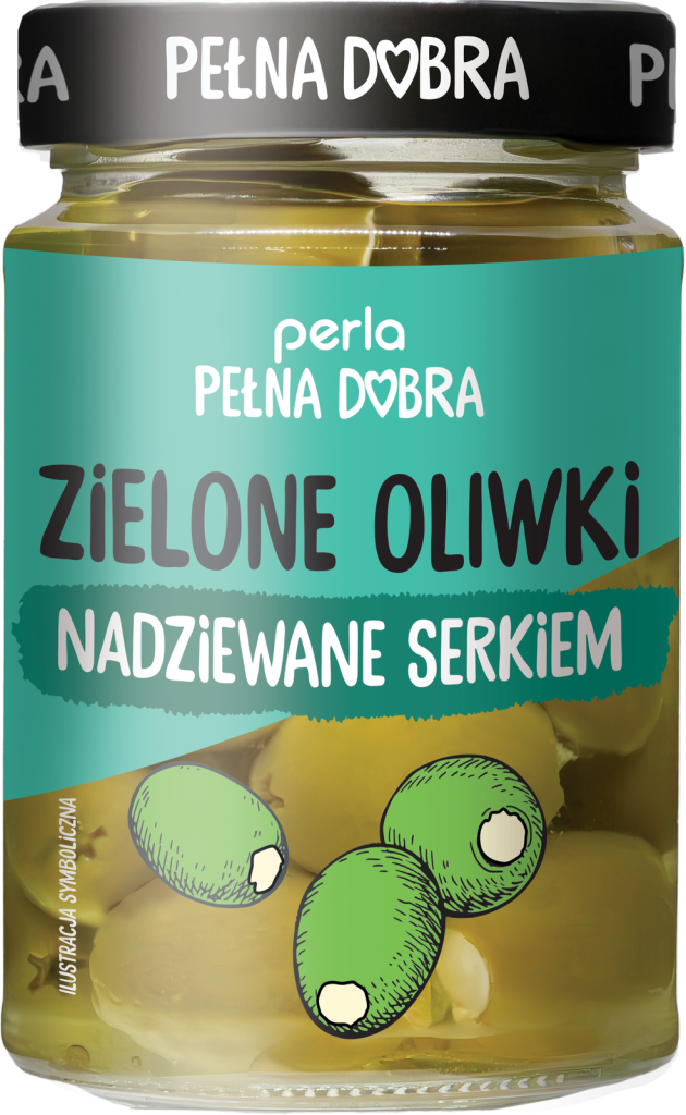 Green olives stuffed with cream cheese