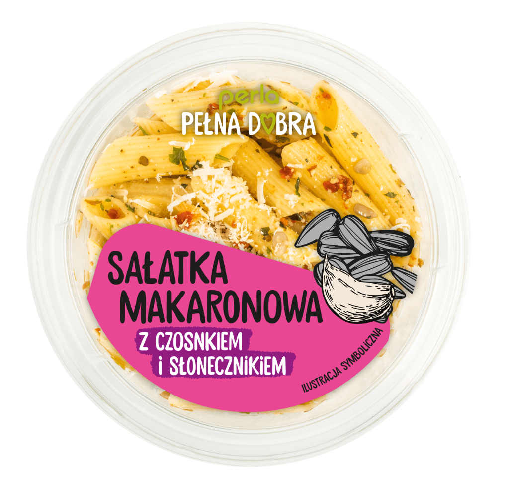 Sałatka makaronowa z czosnkiem i słonecznikiem