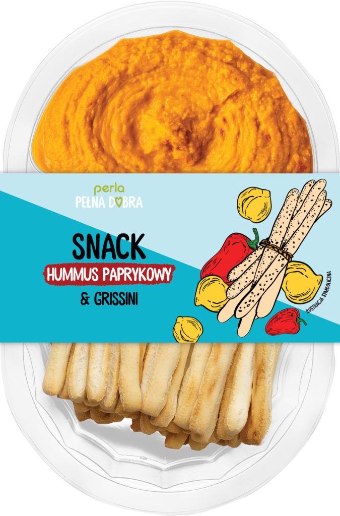SNACK: Hummus paprykowy i grissini