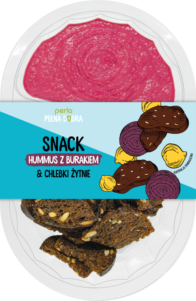 SNACK: Hummus z burakiem z chlebkami żytnimi